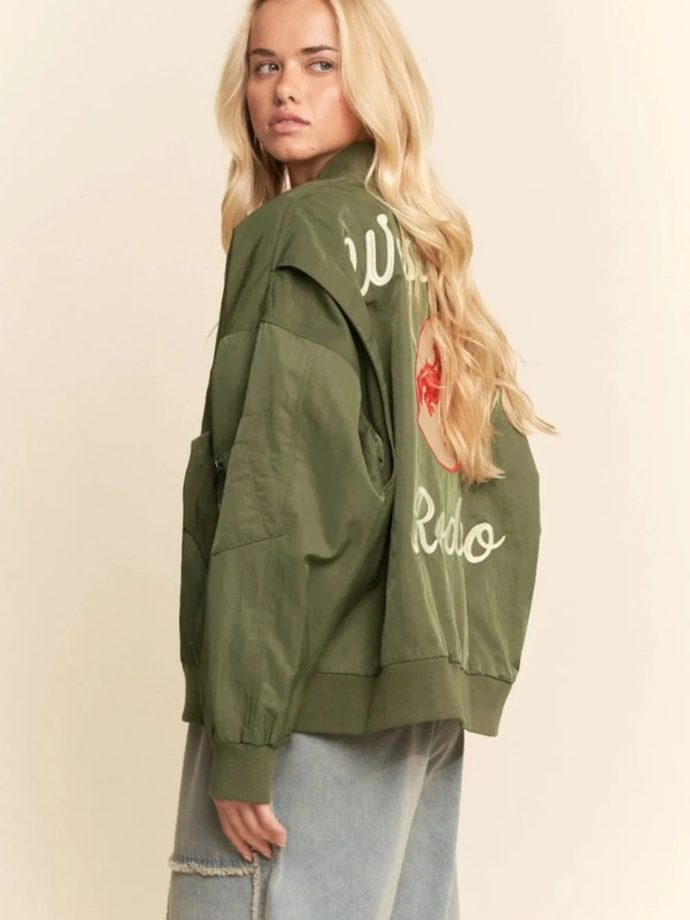 Olive Green Bomber Jacket West Voast Rodeo